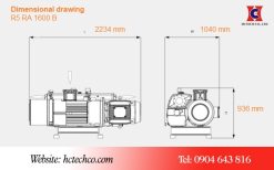 Bản vẽ kích thước bơm chân không Busch RA 1600B