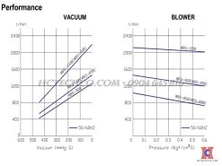 đường đặc tính bơm hút chân không khô wonchang WBS-80B