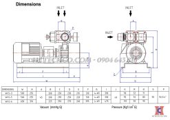 kích thước bơm wvs 5
