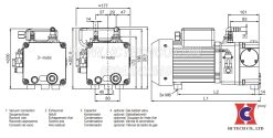 Bản vẽ kích thước của bơm chân không vòng dầu O5.6