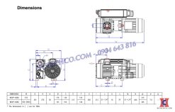 kích thước bơm chân không wonchang 0080