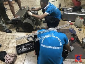 Sửa bơm chân không vòng dầu Busch RA0305D cho nhà máy Gốm Mỹ