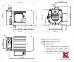 Bản vẽ kích thước bơm chân không Becker VT4.2