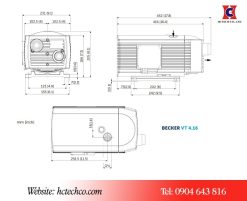 Bản vẽ kích thước của model Becker VT4.16