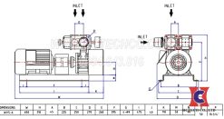 Bản vẽ kích thước của bơm chân không WVS6