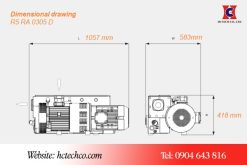 Bản vẽ kích thước của bơm Busch RA 0305D