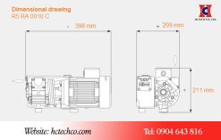 Bản vẽ kích thước bơm chân không Busch RA 0010C