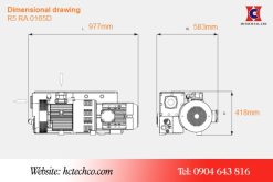 Bản vẽ kích thước của bơm Busch R5 0165D