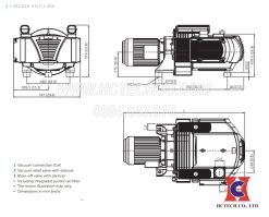 Bản vẽ kích thước bơm chân không VTLF 2-400