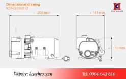 Bản vẽ kích thước bơm chân không Busch PB 0003D