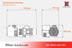 Bản vẽ kích thước bơm chân không Busch RA0155A