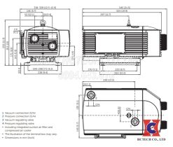 Kích thước bơm chân không Becker T4.25DSK