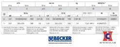 Thông số kỹ thuật bơm hút chân không Becker T4.10DV
