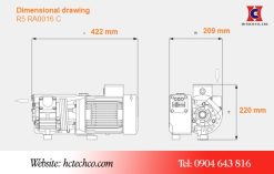 Bản vẽ kích thước của bơm chân không Busch R5 0016C
