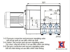 Chi tiết các cổng kết nối của bơm chân không DVT