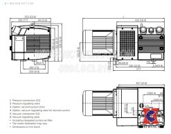 Bản vẽ kích thước bơm chân không khô DVT3.80