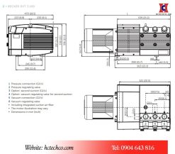 Bản vẽ kích thước của bơm chân không Becker DVT3.100