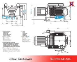 Bản vẽ kích thước của bơm Becker DVTTLF 2.250