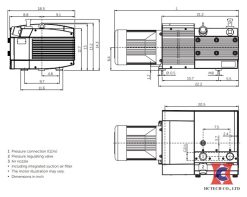 Bản vẽ kích thước của bơm Becker KDT3.140