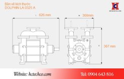 Bản vẽ kích thước của bơm chân không vòng nước Busch 0325A