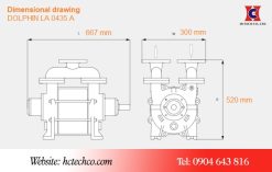 Bản vẽ kích thước của bơm chân không Busch LA 0435A