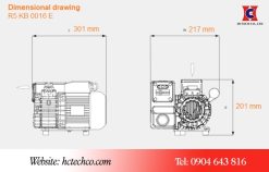 Kích thước của bơm chân không Busch R5 0016E