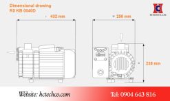 Bản vẽ kích thước bơm chân không Busch R5 KB 0040D