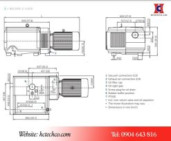 Kích thước bơm chân không U4.630 F/K
