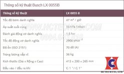 thong so bom hut chan khong vong nuoc busch lx 0055b