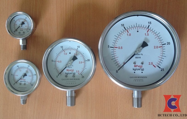 Các loại đồng hồ áp suất có đa dạng kích thước khác nhau