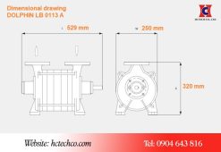 Bản vẽ kích thước của bơm chân không LB 0113A