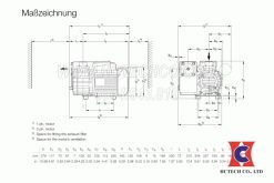 Bản vẽ kích thước của bơm Leybold Sv10B