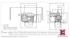 Bản vẽ kích thước của bơm vòng dầu Leybold SV16B
