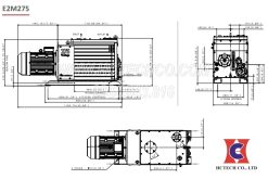 Bản vẽ kích thước bơm Edwards E2M275