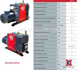 Thông số chi tiết bơm hút chân không Edwards E2M40