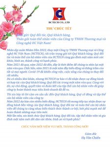 Thư chúc tết nhâm dần 2022 công ty HCTECH