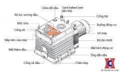 Các bộ phận cấu tạo của bơm chân không vòng dầu WSS 120B