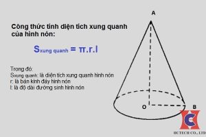 Công thức tính diện tích xung quanh của hình nón