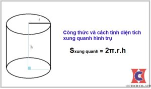 Công thức tính diện tích xung quanh hình trụ