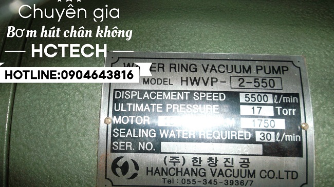 Lô bơm vòng nước Hanchang mới về sẵn kho HWVP-2-550 15kw và HWVP-2-300 7.5KW