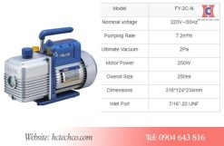 Thông số kỹ thuật máy hút chân không value fy 2c n