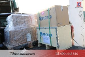 Bước cuối cùng là nhập bơm chân không về kho hàng