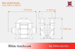 Bản vẽ kích thước của bơm chân không Busch LA 2808A