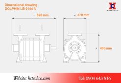 Bản vẽ kích thước bơm hút chân không vòng nước busch lb 0144a