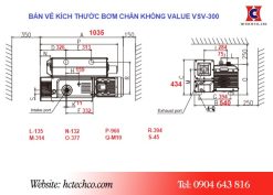 Bản vẽ kích thước bơm chân không Value VSV-300