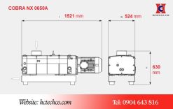Bản vẽ kích thước thước của bơm chân không Busch