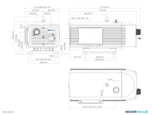 Bơm hút chân không khô Becker VX 4.25 Bơm hút chân không khô Becker VX 4.25