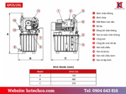 Bản vẽ cấu tạo và kích thước GEV GP25/25L