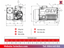 Bản vẽ cấu tạo và kích thước Gevac GP/M 20E