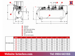 Bản vẽ cấu tạo và kích thước hệ thống chân không GEV GP On Tank X3